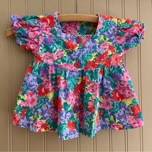 Vintage 80s 90s Claire Bell Inc. Button Down Puff Sleeve Top Size 18 Months